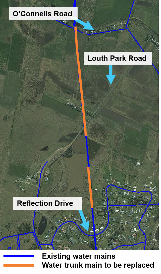Louth Park water trunk main upgrade Hunter Water